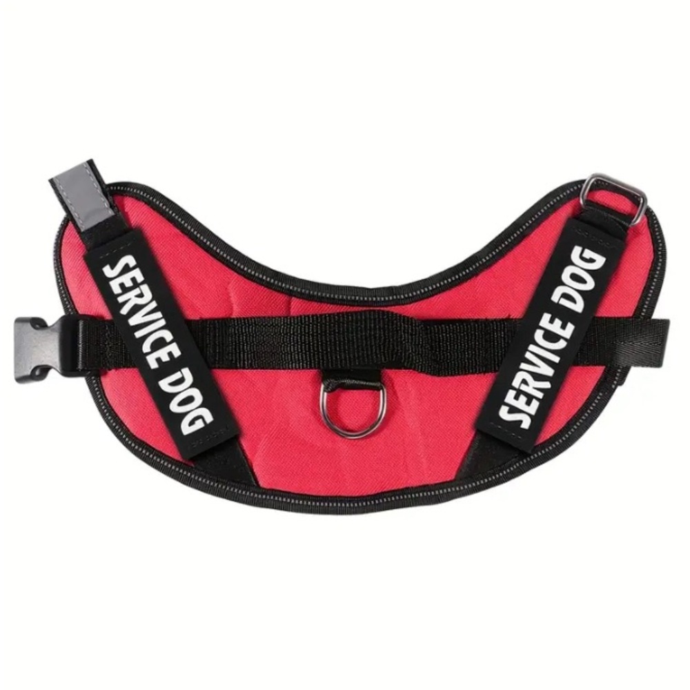 ALL SIZES! Red Black Service Dog Harness Vest